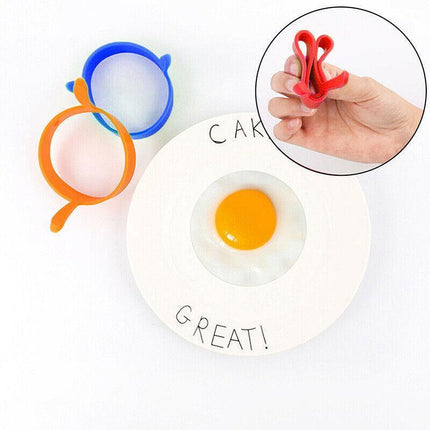 4pcs Silicone Egg Rings Non Stick Kitchen Baking Tools Pancake Handles AU Stock - Aimall