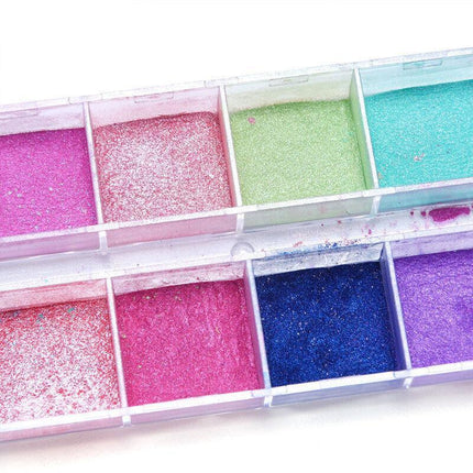 12 Grid Aurora Mermaid Unicorn Pearl Shimmer Mirror Chrome Effect Nail Powder AU - Aimall