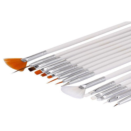 Nail Art Design Brushes Dotting Pen Tool Set Painting UV Gel Drawing Brush 15PCS - Aimall