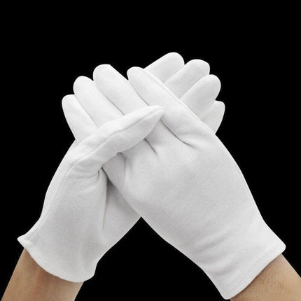 6 Pairs Handling Work Hands Protector Soft Costume Jewellery Cotton White Gloves - Aimall