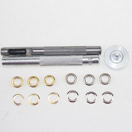 Eyelet Punch Die Tool Kits +100set 6mm Eyelets Grommet Washer For Leather Craft - Aimall