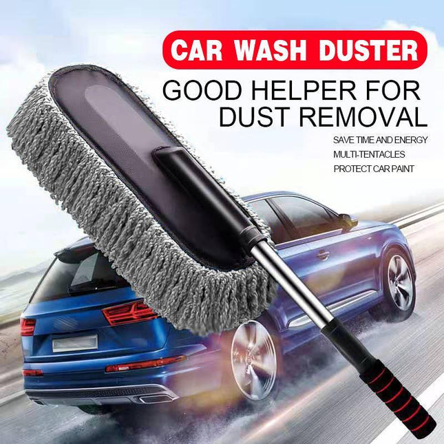 Car Wash Duster Cleaning Microfiber Telescoping Brush Dusting Dust Wax Mop - Aimall