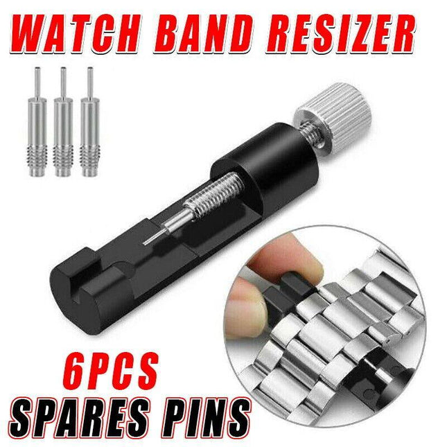 Metal Adjustable Watch Band Bracelet Repair Tool Link Pin Remover 6 Replace Pins - Aimall