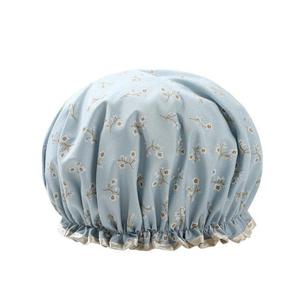 Double Layer Lux Shower Cap Bath Hat Hair Care Women Sleep Waterproof Reusable - Aimall