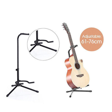 New Folding Electric Acoustic Bass Tripod Guitar Padded Stand Floor Rack Holder - Aimall