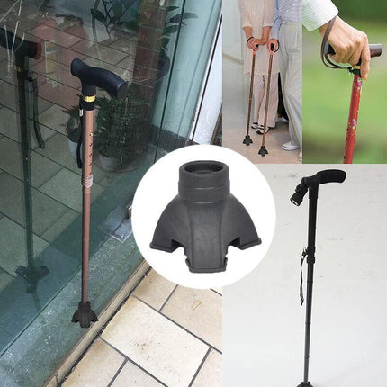 Self Standing Walking Stick End Tripod Cane Tip Rubber Non-Slip End Bottom Nice - Aimall