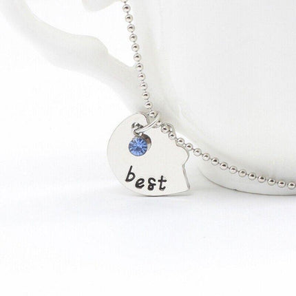 3PCS Best Friends Forever Heart Pendant Necklace Friend Jigsaw Necklace - Aimall