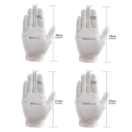 6 Pairs Handling Work Hands Protector Soft Costume Jewellery Cotton White Gloves - Aimall