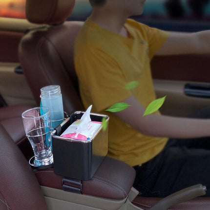 Car Armrest Storage Tissue Box Drawer Holders Water Cup Multifunctional Box AU - Aimall