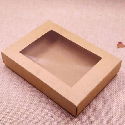 Cardboard Paper Catering Grazing Boxes/Trays 10, 20Pk W/Windows Kraft Disposable - Aimall