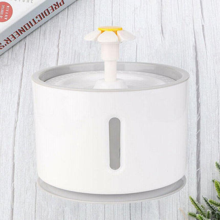 LED Automatic Electric Pet Water Fountain Cat/Dog Drinking Bowl Waterfall 2.4LAU - Aimall