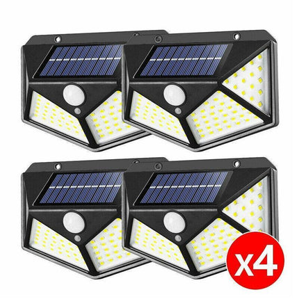 4PCS 100 LED Solar Power Motion Sensor Light Outdoor Security Garden Waterproof - Aimall