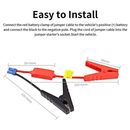 Car Portable Jump Starter Cable Alligator Clamp Clip Connector Battery EC5 Plug - Aimall