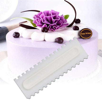 4Pcs Cake Decorating Icing Smoother Edge Frosting Scraper Comb Pastry SpatulasAU - Aimall