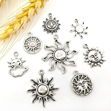 80PCS Mixed Tibetan Silver Charms Pendants Jewelry Making Findings DIY Craft - Aimall
