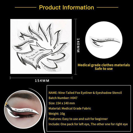 Eyeliner Eyeshadow Stencil Set Eye Makeup Fox Template Non-woven 12 Styles cards - Aimall