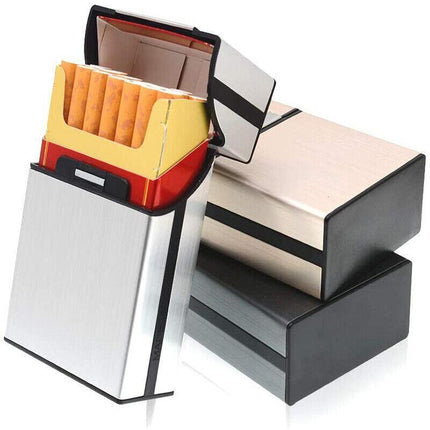 Tobacco Holder Aluminum Pocket Box Storage Container 20 Cigarette Case LighterAU - Aimall