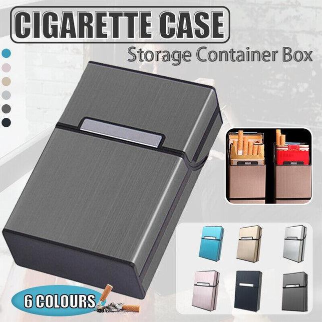 Tobacco Holder Aluminum Pocket Box Storage Container 20 Cigarette Case LighterAU - Aimall