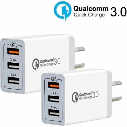 30W Qualcomm 3Port QC3.0 Fast Charging USB Wall Charger Adapter For iPhone AU - Aimall