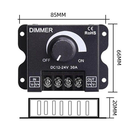 30A 12V-12V Metal LED Switch Dimmer Controller Manual Operation for Strip Light - Aimall