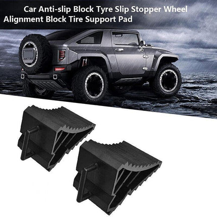 2/4PCS Heavy Duty Rubber Wheel Chock Tough Chocks Stops Car Trailer Boat Caravan - Aimall