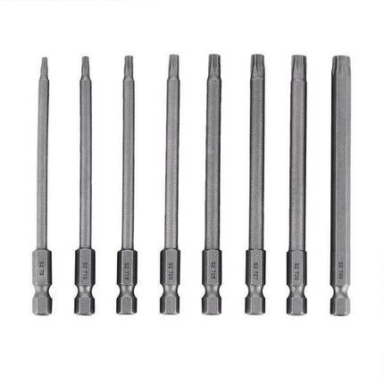 8x T8-T40 Torx Screwdriver Bit Set Hex Security Magnetic Head 100mm Long New AU - Aimall