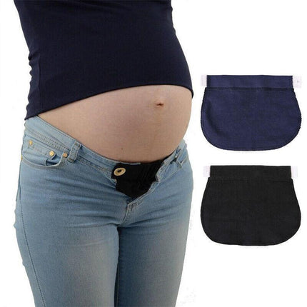 Maternity Pregnancy Waistband Elastic Extender Adjustable Waist Pants Belt Butto - Aimall