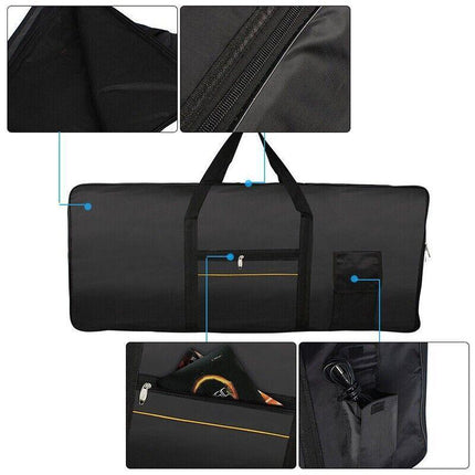 61-Key Keyboard Electric Piano Padded Case Gig Bag 420D Oxford Cloth - Aimall