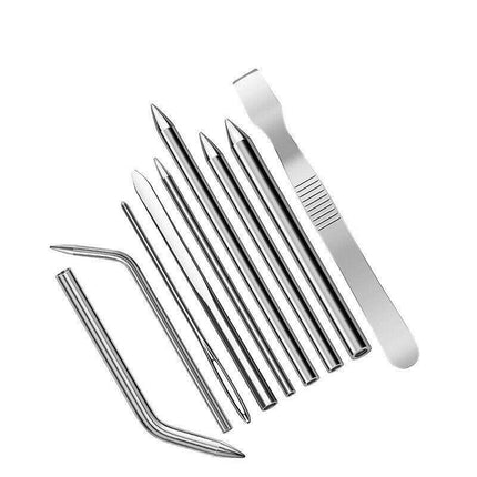 6/9 PCS Stainless Steel Paracord Bracelet Fid Lacing Stitching Needles Tool Set - Aimall
