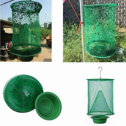 Reusable 6 Pack Fly Trap Insect Killer Net Cage Trap Ranch Pest Hanging Catcher - Aimall