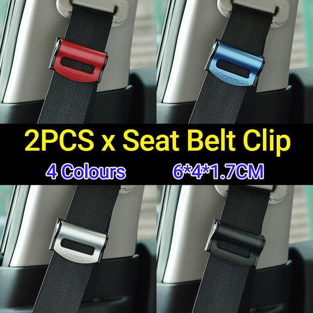2PCS Car Safety Seat Belt Clip Adjuster Buckle Strap Stopper Clamps Safe Comfort - Aimall