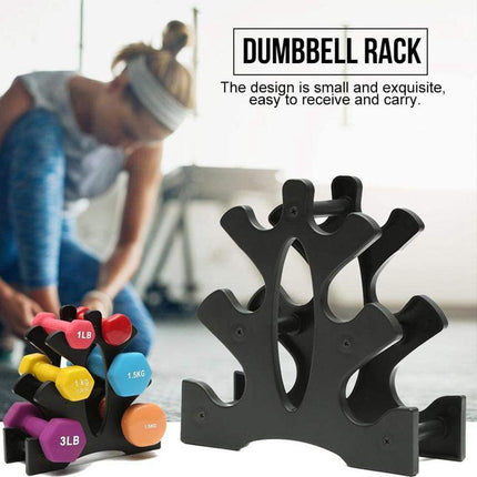 Dumbbell Storage Holder Gym Hand Weight Stand 3-Tier Tree Rack Weights Organizer - Aimall