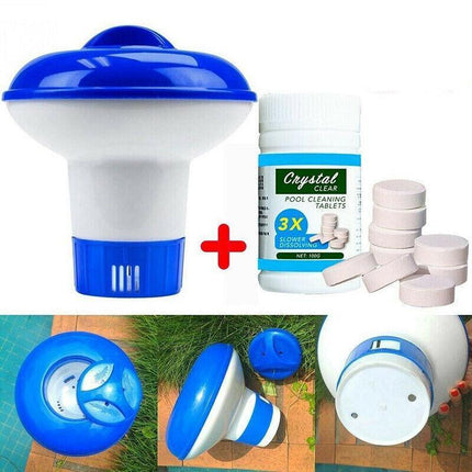 100 Pool Cleaning Tablets Floating Chlorine Hot Tub Chemical Dispenser Cleaner - Aimall