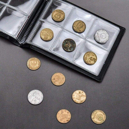 60 Slots Coin Album Holder Storage Collection Collecting Penny Pocket Book Black - Aimall