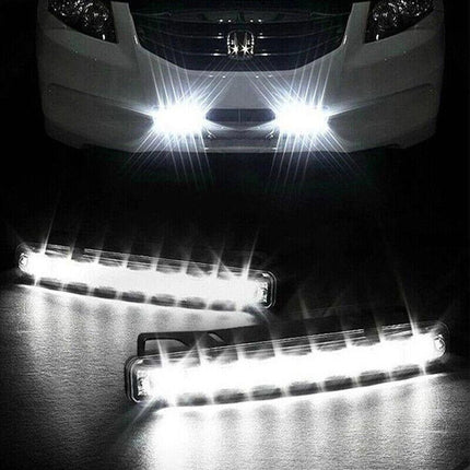 2PCS 8LED Running Bright DRL Head Lamp Light Driving Light Daytime Car Daylight - Aimall