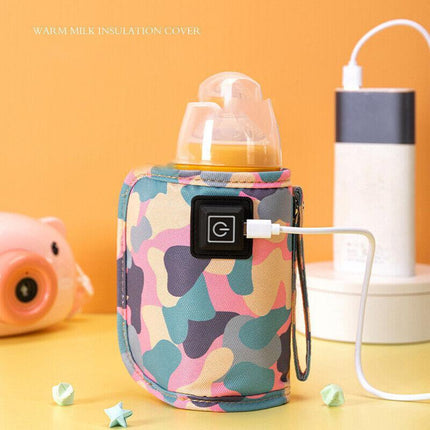 Baby Bottle Milk Warmer Thermostat Travel Heater Bag Pouch Portable Feeding USB - Aimall