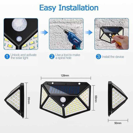 100 LED Motion Solar Light Sensor Wall Lights Outdoor Security Safety Home Lamp - Aimall