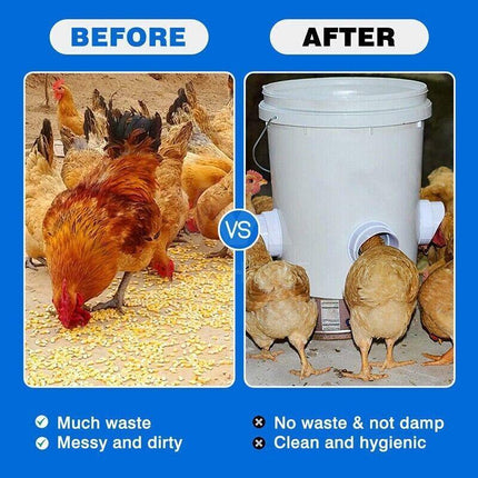 New Chicken Feeder Poultry Pro Feeder DIY Port PVC Gravity Fed Chicken Feeder - Aimall