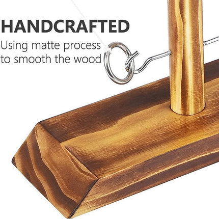 Wooden Hook and Ring Toss Game Shot Ladder for 2 People Party Bar Drinking Toy - Aimall