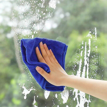 50PCS Blue Microfibre Cloths Car Cleaning Cloth Detailing Towels Washing Duster - Aimall