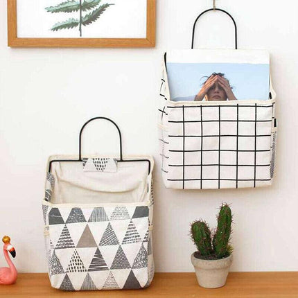 Wall Hanging Storage Bag Home Wardrobe Organiser Pouch Book Holder Phone Pocket - Aimall