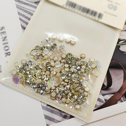 10 Styles Aurora Colorful 3D Nail Art Drill Heart Diamond Crystal AU - Aimall