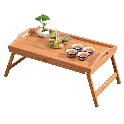 Wooden Bamboo Folding Tray BAMBOO FOLD UP LAP TRAY Tea Coffee Table Breakfast - Aimall