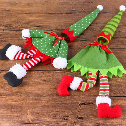 4X Christmas Bottle Covers Gift Holder Bags Red Wine Clothes Dot Decoration Bag - Aimall
