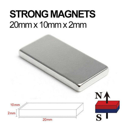 10PCS Super Strong Magnets Block Rare Earth Cuboid Neodymium 20mm × 10mm × 2mm - Aimall