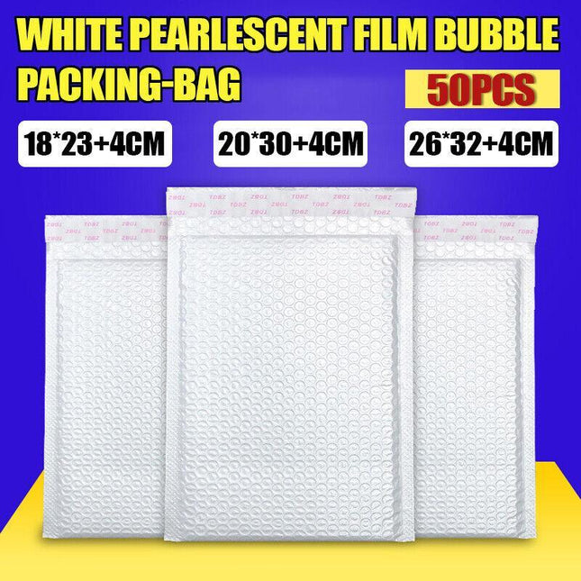 50X Packing Bubble Mailer Self Adhesive Sealing Pearlescent Film Pouch - Aimall