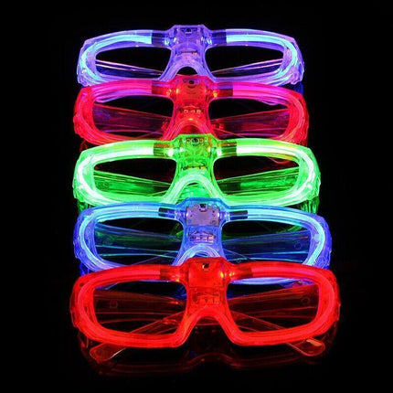 LED Glasses Light Up Shutter Shades Sunglasses Glow In The Dark Neon Party Toys - Aimall