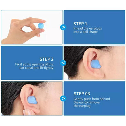 6PCS Soft Silicone Ear Plugs Comfortable Adjustable Anti Sleep Snore Moldable AU - Aimall