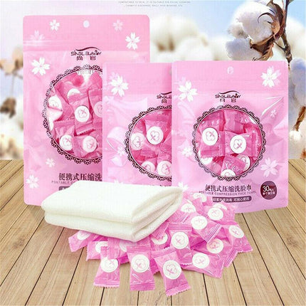 UP 100PCS Disposable Cotton Compressed Washcloth Face Towel Wet Wipe travel AU - Aimall