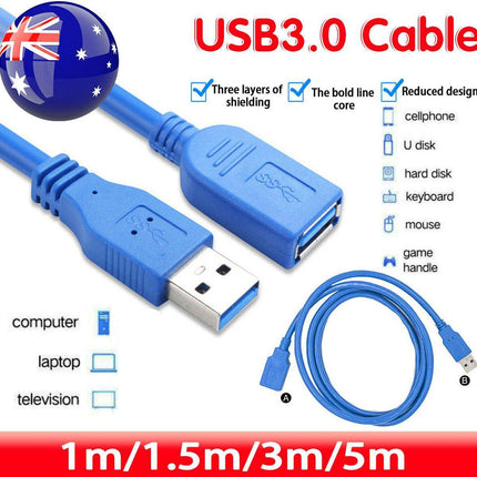 SuperSpeed USB 3.0 Male to Female Data Cable Extension Cord For Laptop PC Camera - Aimall